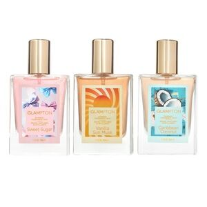 NWT Glampton Shimmer Set - Sweet Sugar, Vanilla Sun Musk, Caribbean Coconut